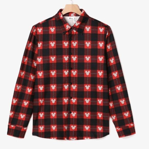 Disney Patpat Mickey Mouse Men's XXL Red Long Sleeve Shirt - Picture 1 of 10